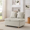 Linen Adjustable Backrest Convertible Sleeper Sofa Chair for Small Spaces with Pullout Bed and Wheels for Living Room - 3 of 4