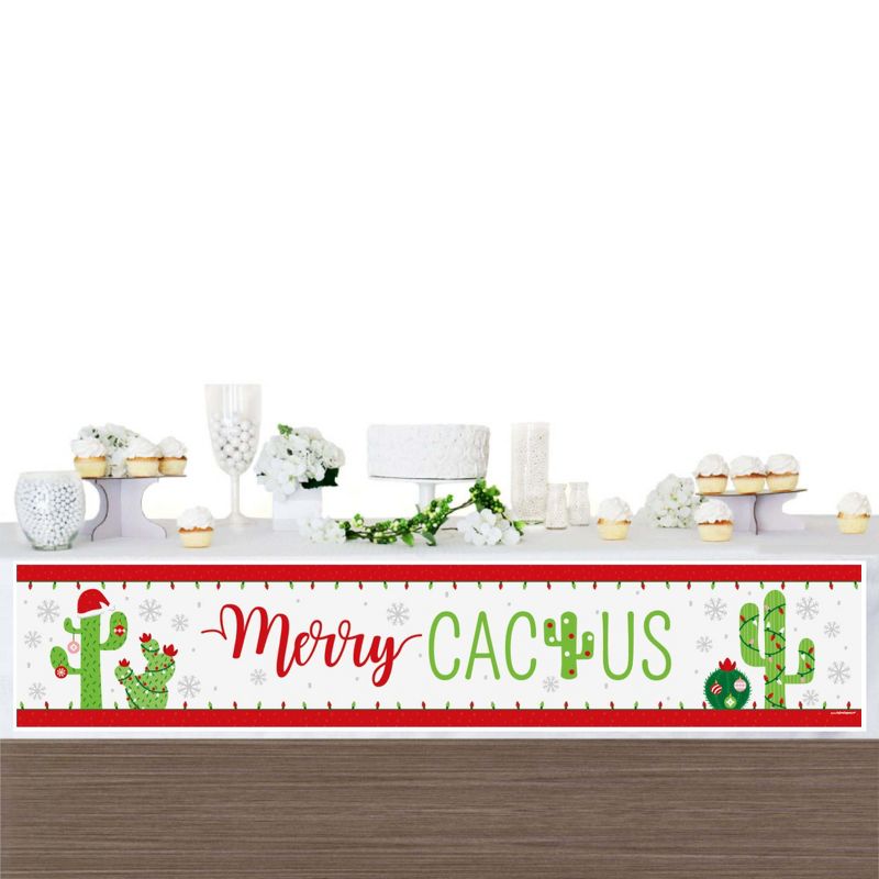 Big Dot of Happiness Merry Cactus - Christmas Cactus Party Decorations Party Banner, 3 of 7