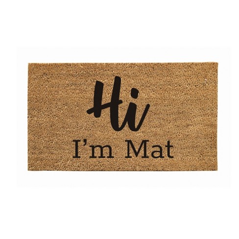 28" x 16" Nature Coir Mat, Hi I'm Mat - image 1 of 4