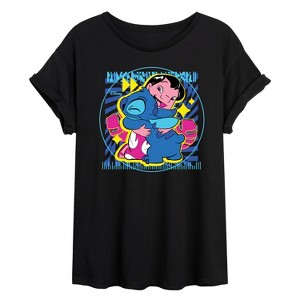 Women's - Disney - Lilo & Stitch Oversized Graphic T-Shirt - 1 of 4