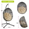 DSVIMOY Hanging Swing Egg Chair with Stand, Outdoor Patio Tear Drop Shape Hammock Chair with Cushion, Khaki, 44.5"*37.4"*78" - 3 of 4