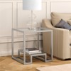 Metal Double Cross Legged Side Table in Nickel - Henn&Hart - 2 of 4