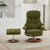 Manual Swivel Recliner Chair with Ottoman, Chenille Lounge Chair with 5-Point Massage, Seat Heating, Remote Control for Living Room - Koiai - 2 of 4