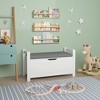 GlasFlength Decorative Storage Cabinets Farmhouse Modern Style，Ample Storage, Sturdy Build，Natural with Spaious Compartment，White, 35"*15"*19.3" - 2 of 4