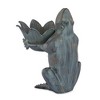 SPI Home Frog Royalty with Crown Birdfeeder – Cast Aluminum Garden Accent with Decorative Charm, 13" Height - 2 of 4