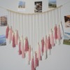 Aoibox Blush Pink Macrame Wall Hanging, Boho Decor with Tassels, Farmhouse Style Wooden Beads, Nursery Living Room Dorm D¨¦cor - 2 of 4