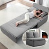 Mjkone Full/Queen Size Sofa Bed, 2 in 1 Convertible Linen Loveseat Sleeper Sofa Couch with Cushions - 2 of 4