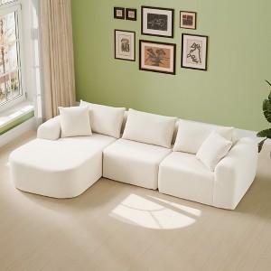 Spassway Lambskin Surface Sectional Sofas for Living Room Free Combination Modular Sectional Couches with L-Shape Chaise Cloud Couch with Deep Seat - 1 of 4