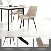 Racxily Set of 4 Modern Dining Chairs, Soft Padded Backrest & Seat with Metal Legs for Kitchen & Living Room, Beige - 3 of 4