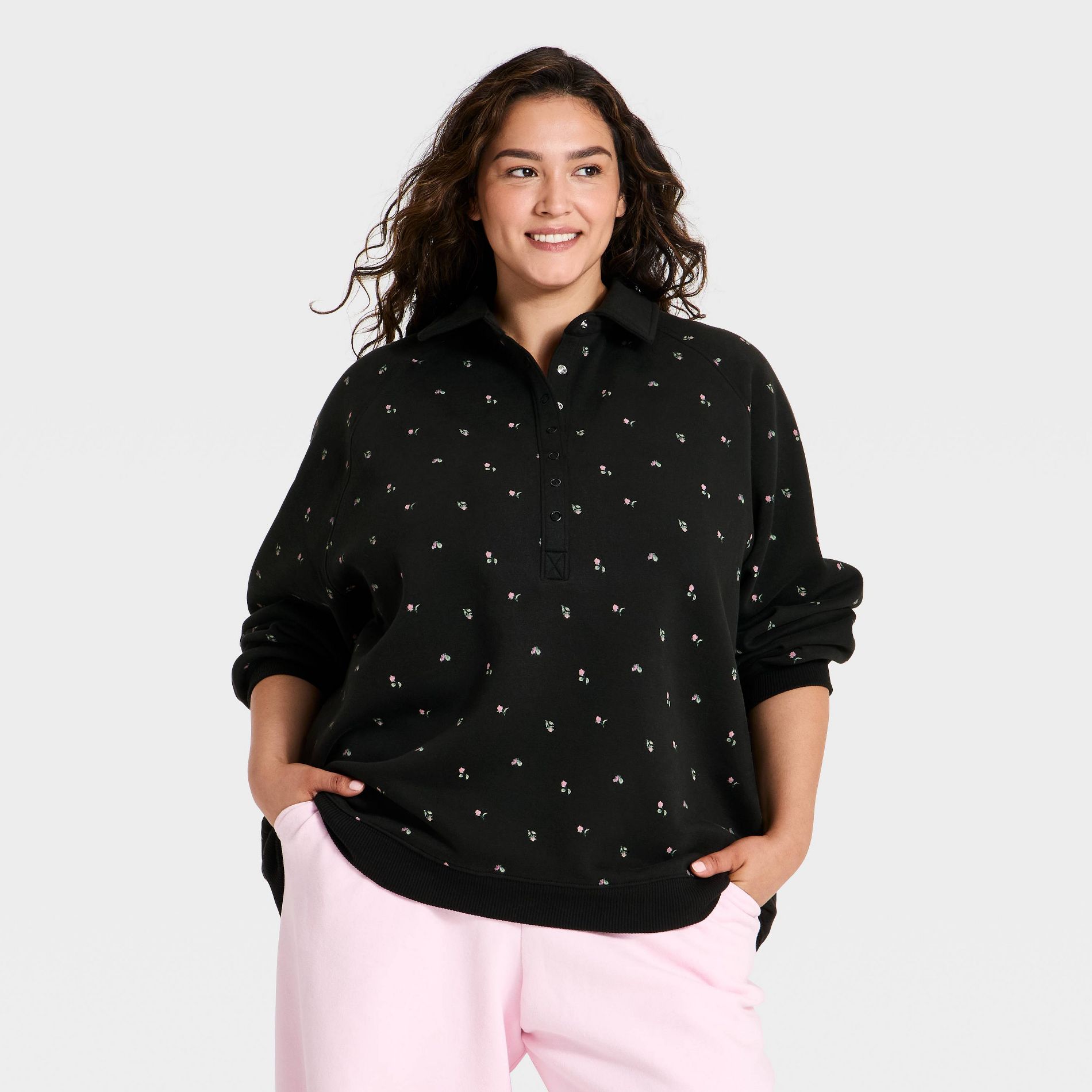 Women's Active Comfort Henley Sweatshirt - All In Motion™