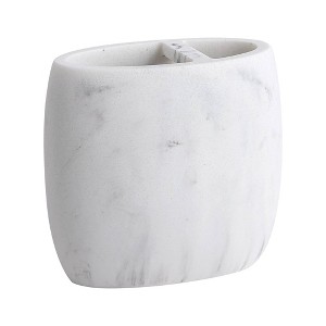 Legends Toothbrush Holder - Allure Home Creations: Resin Bathroom Organizer, Marble Effect, Holds Multiple Brushes - 1 of 3
