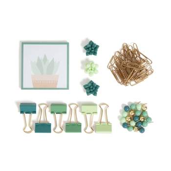 U Brands 65ct Office Accessories Kit with Sticky Notepad Succulents