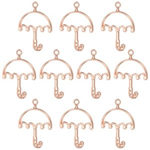 Unique Bargains DIY Crafts Earrings Necklace Bracelet Making Alloy Open Back Umbrella Bezel Pendants 20 Pcs - 1 of 4