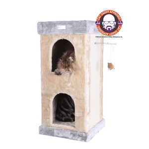 Armarkat Double Condo Real Wood Cat House With Scratching Carpet For Cats, Kitty Enjoyment - 1 of 4