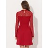 INSPIRE CHIC Women's Mesh See-Through Heart Sheer Sleeve Skater Party Dress - 3 of 4