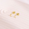 Girls' Itsy Bitsy Initial Letter Screw Back 14k Gold Earrings - In Season Jewelry - 4 of 4