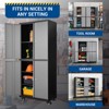 Mlezan Metal Garage Cabinet: Locking Doors, Adjustable Shelves, 4 Wheels. 73" Steel Cabinet for Garage or Warehouse Tool Storage. - 4 of 4