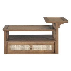 Bella Depot 38.5''W Coffee Table with Storage Shelf and Rattan Drawer - 1 of 4