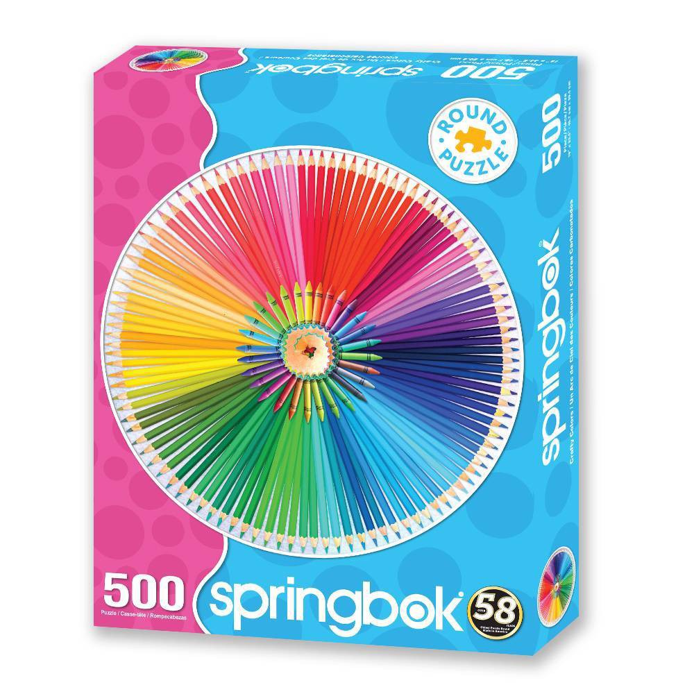 Photos - Jigsaw Puzzle / Mosaic Springbok Crafty Colors Round Jigsaw Puzzle - 500pc 