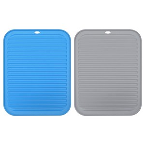 Unique Bargains Dish Drying Mat Set Reusable Sink Drain Pad Heat Resistant Suitable for Kitchen 2 Pcs - 1 of 4