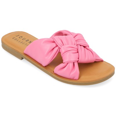 Journee Collection Womens Kianna Slide Puffy Flat Sandal