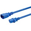 Monoprice Extension Cord - 3 Feet - Blue, IEC 60320 C14 to IEC 60320 C13, 14AWG, 15A, SJT, 100-250V, For Powering Computers, Monitors - 2 of 4