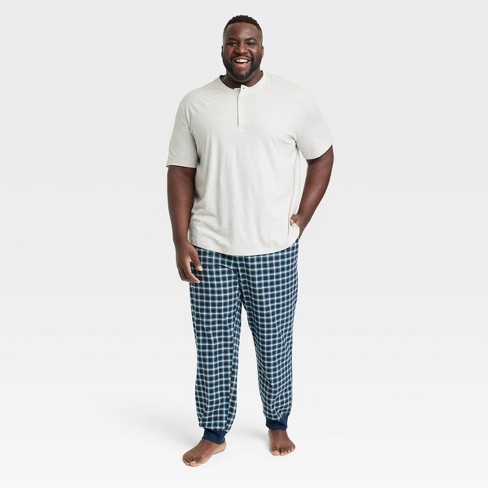 Men's Micro Flannel Jogger Pants + Henley T-shirt Pajama Set 2pc -  Goodfellow & Co™ : Target