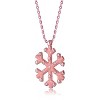 Guili Rose Gold-Plated Sterling Silver Snowflake Pendant Necklace with CZ in Gold or Rose Gold—Perfect for Your Winter Jewelry Collection. - 3 of 3
