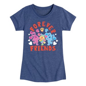 Girls' - Blue's Clues & You! - Magenta & Blue Fitted Short Sleeve Graphic T-Shirt - 1 of 3