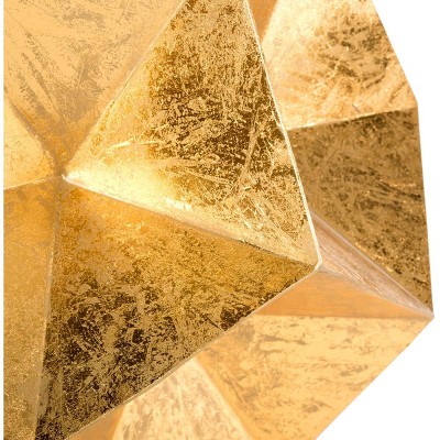 Iona Luxe Gold Metal & Glass Hexagonal Side Table