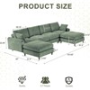 Modern Polyester modular section sofa, U-shaped convertible L-shaped sofa set with pillow, oversized sectional sofa with footstool - 2 of 4