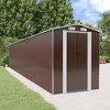 vidaXL Large Outdoor Garden Storage Shed in Dark Brown - Galvanized Steel Design for Durability - Spacious for Tools and Equipment Storage - 2 of 4