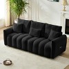 MAYEERTY 78 inch Premium Teddy Fabric Sofa with 3 Back Pillows and 3 Back Cushions Solid Wood Frame 3 Seat Sofa with Oversized Upholstered Chair - 2 of 4