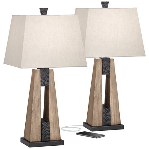 Tall wooden hot sale table lamps