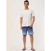 Lars Amadeus Men's Summer Color Block Shorts Drawstring Stripe Swim Beach Board Shorts - 3 of 4