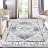 Washable Vintage Medallion Rug Non Slip Low Pile Rug Soft Oriental Throw Floor Cover Foldable Indoor Carpet for Living Room Bedroom Playroom Nursery - 3 of 4