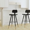 Merrick Lane Faux Leather Barstools Contemporary Upholstered Stools with Metal Frame and Integrated Footrest - Set of 2 - 2 of 4