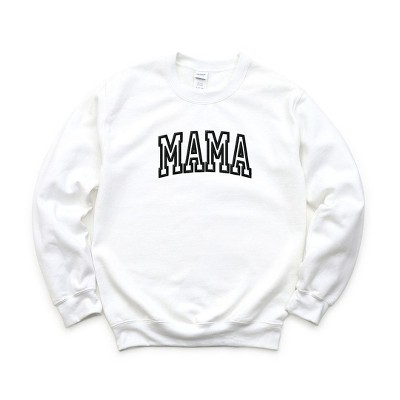 Simply Sage Market Women's Graphic Sweatshirt Embroidered Mama- White Embroidery