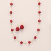Ross-Simons 8mm Red Coral Bead Station Necklace in 14kt Yellow Gold - 3 of 4