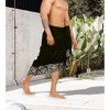 HAPPY BAY Men's Swimwear Beachwear Summer Wrap Sarong One Size Black Geometric - 3 of 4