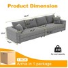 Lycvki 102.4 " Plush Corduroy 4-Seat Sofa Deep Seat Couches with Soft Pillows - 4 of 4