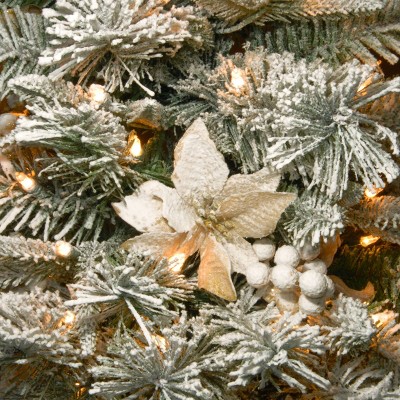 6 ft Frosted Colonial Slim Half Christmas Tree with Clear Lights