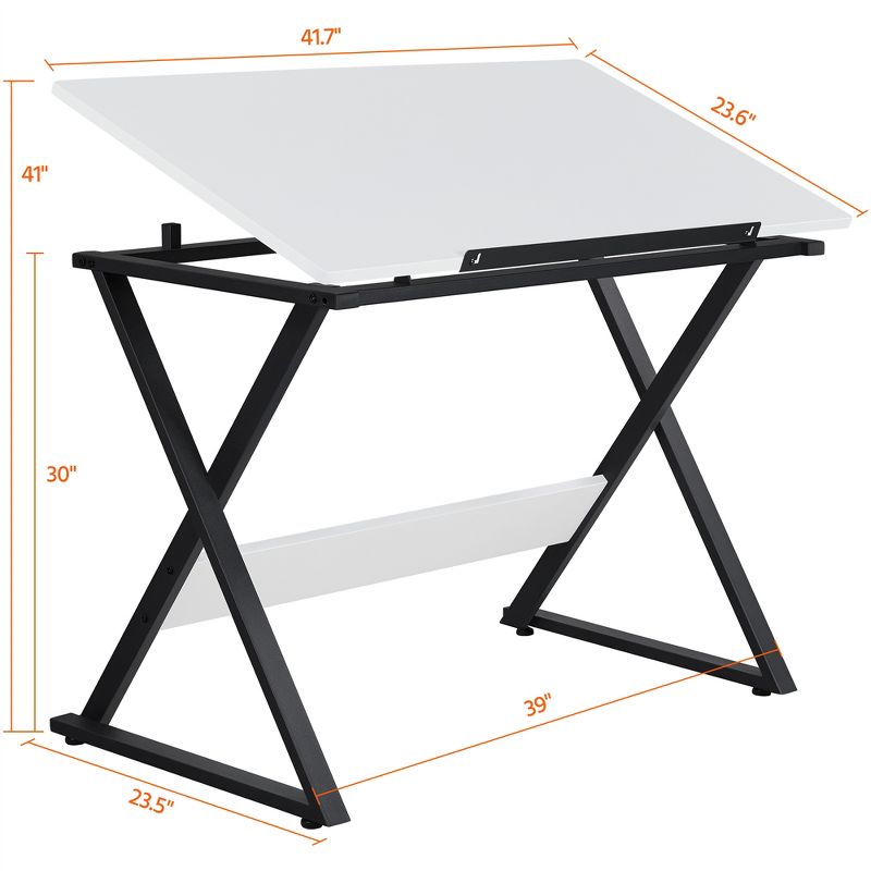 Yaheetech Minimalist Drafting Table For Artists Basic Drawing Deck White, 3 of 11