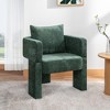Vynxaria Modern 3-Leg Chenille Accent Chair with Ergonomic Arms & Removable Pillow, Plush Small Space Armchair, Single Sofa Chair - 2 of 4