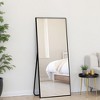 Gulches  Full Length Mirror with Stand Rectangular Design Aluminum Alloy Frame Free Standing for Bedroom Living Room 64*25 inch /57*20 inch - 2 of 4