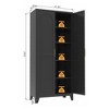 Chic Crate 71'' 2 Shapely-Door Metal Cabinet – Adjustable Shelves for Bedroom/Living/Kitchen (Black) - 2 of 4