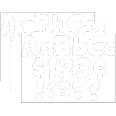 Teacher Created Resources® White Funtastic 4" Letters Combo Pack, 208 Per Pack, 3 Packs