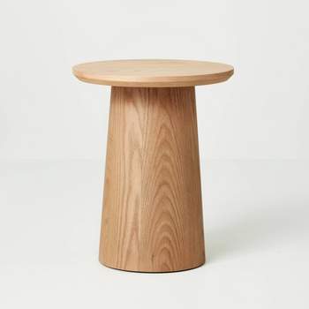 Wooden Round Pedestal Accent Side Table - Hearth & Hand™ with Magnolia
