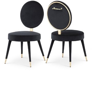 Meridian Furniture,Brandy Velvet Dining Chair, Set of 2 - 1 of 4