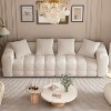 FUFU&GAGA 100" Plush White Teddy Velvet Sofa with Solid Wood Base and High Resilience Cushioning - 3 of 4